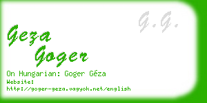 geza goger business card