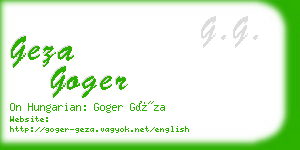 geza goger business card